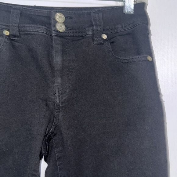 INC Black Straight Leg Crop Denim Jeans Size 2 Regular Fit Cotton Blend Womens - Picture 5 of 10